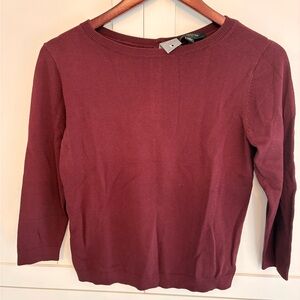 Ann Taylor Maroon silk sweater Top